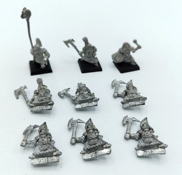 Warhammer Harlequin Miniatures Dwarf Warriors zestaw 9 figurek metal