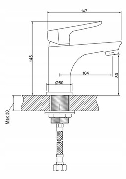 DOKOS TREND ЧЕРНЫЙ ХРОМ РАКОВИНА С ОДНОЙ РУЧКОЙ FATTER ЧЕРНЫЙ ХРОМ INVENA