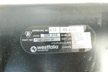 WESTFALIA БУКСИРОВОЧНЫЙ КРЮК + РЕГУЛЯЦИЯ DUCATO BOXER 06-