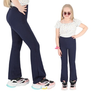 SPODNIE DZWONY DZIEWCZĘCE DRESY BAWEŁNIANE 122