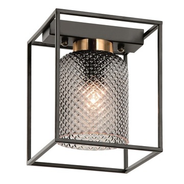 LAMPA SUFITOWA SZKLANA CZARNA SZARA PLAFON BLACK GREY METAL