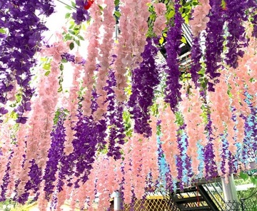 Искусственные висячие украшения из растений плюща 12 шт. для настенной гирлянды на балконе