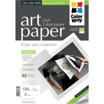 ColorWay | ART T-shirt transfer (dark) | 120 g/m² | A4 | A4 | Photo Paper