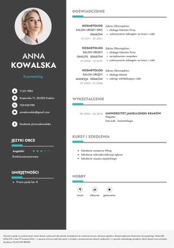 SUPER SZABLON CV + LIST MOTYWACYJNY, KREATOR