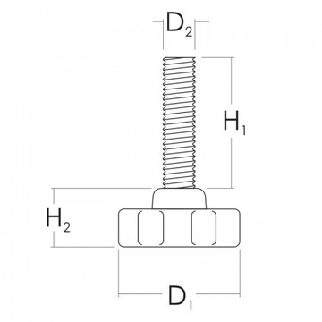 РЕГУЛИРОВОЧНАЯ РУЧКА М8х20 - 100 шт. ПРОИЗВОДИТЕЛЬ.