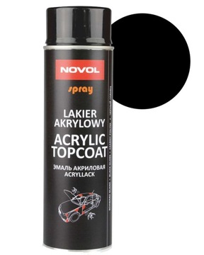 NOVOL lakier akrylowy spray CZARNY POŁYSK 500 ml