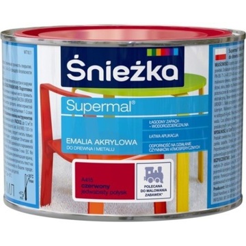 Śnieżka Emalia Akryl SUPERMAL 0,4l CZERWONY A415