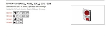 Фонарь задний P TOYOTA VERSO