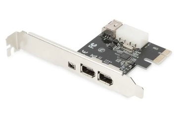 Карта Digitus (контроллер) Firewire (400) PCI Exp., 2xExt. 1xВнеш.(Мини)