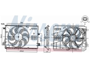 VENTILÁTOR CHLADIČŮ CITROEN C4 GRAND SPACE TOURER 1.2-2.0
