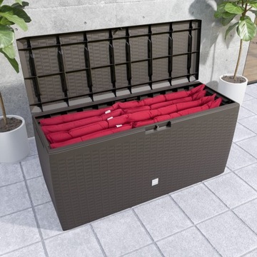 Садовый ящик, багажник, место для подушек, пластик, 290л, коричневый