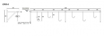 ВЕШАЛКА ДЛЯ ВЕЛОСИПЕДОВ 6 ПОДСТАВКА ДЛЯ ВЕЛОСИПЕДОВ CRIS 6 ДЕРЖАТЕЛЬ КРЮКА