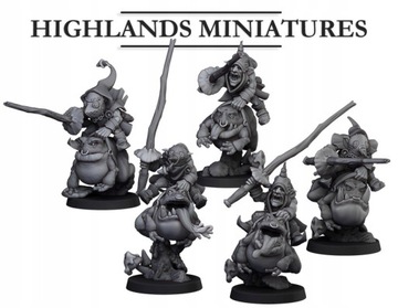 Swamp Goblin Frog Riders with stick x 5 - WFB