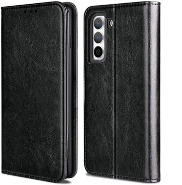Etui SKÓRZANE MAGNES + SZKŁO na ekran do SAMSUNG GALAXY S21 FE 5G
