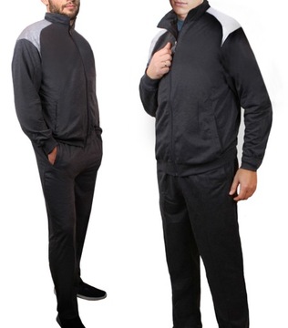 Мужской спортивный костюм СВИТШИРТ + БРЮКИ спортивные костюмы ХЛОПОК графит 938 3XL