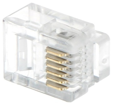 Wtyk telefoniczny, zaciskany RJ12,6 pin op.100szt