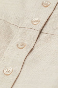 Bluzka z bufiastym rękawem Top z domieszką Lnu H&M r.34