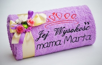 Prezent na DZIEŃ MAMY Ręcznik z Haftem Imieniem