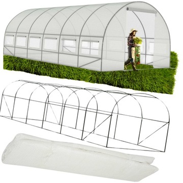 Tunel Foliowy Ogrodowy Foliak Biały [27 m²] 9x3m [FOLIA + STELAŻ] OCYNK!