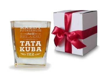 Grawerowana szklanka do whisky z grawerem urodziny