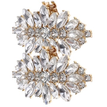 ДЕКОРАТИВНЫЕ ПРЯЖКИ ДЛЯ ОБУВИ С КРИСТАЛЛАМИ В ПАЛЬЦАХ (ЗОЛОТЫЕ, СЪЕМНЫЕ) 2 ШТ.