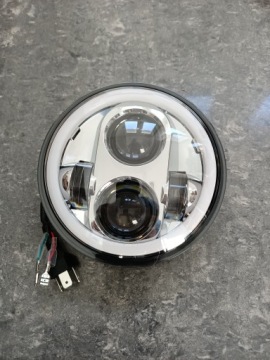 ФАРА МОТОЦИКЛА ПЕРЕДНЯЯ ФОНАРЬ H4 LED 5,75 дюйма 14,3 см Хром