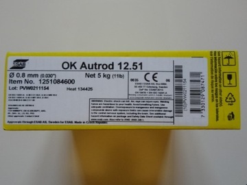 Drut spawalniczy OK Autrod 12.51 fi 0,8 5kg