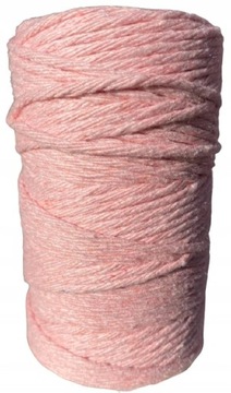 SZNUREK Bawełniany Różowy do Makramy 60m 2mm