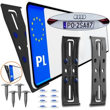 Безрамочное крепление номерного знака FRAME PL FrameX + элементы крепления.