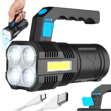 Мощный тактический светодиодный фонарик 2000LM, перезаряжаемый военный прожектор для кемпинга