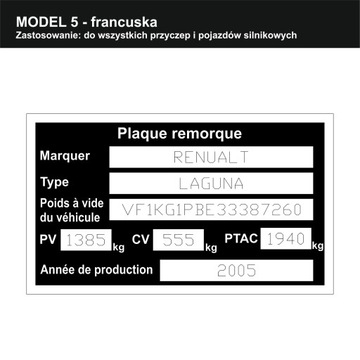 Tabliczka Znamionowa Zastępcza z Wypełnieniem - Aluminiowa Personalizowana