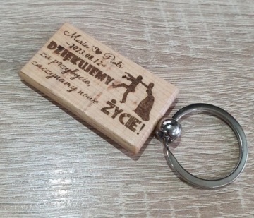 Ключевое кольцо спасибо гости свадебное крещение приговор