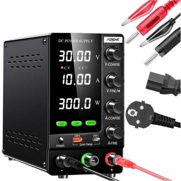 ZASILACZ LABORATYJNY 300W 30V 10A USB typ A + typ C POMIAR MOCY PRECYZYJNY