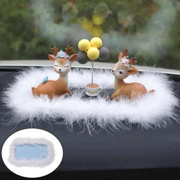 Перьевой противоскользящий коврик, украшение автомобиля Синий телефон