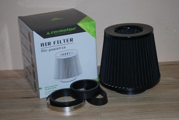 KUŽELOVÝ FILTR VZDUCHU 155X130X120 TUNING BLACK + 3 ADAPTÉRY
