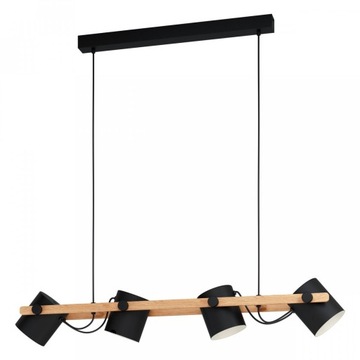 EGLO HORNWOOD 43424 LAMPA WISZACA CZARNA Z DREWNEM