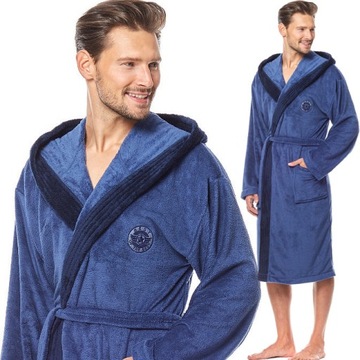 Szlafrok męski soft L&L George Navy XXL