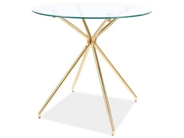 Stół szklany okrągły AZALIA 80 cm glamour Signal