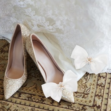 Аксессуары для невесты с бантом, универсальные зажимы для обуви