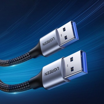 Кабель Ugreen USB - USB 3.0 5Гбит/с 2м серый (US373)