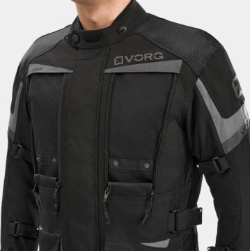 Мужская мотокуртка с защитой VORG CUMULUS BLACK черная БЕСПЛАТНО