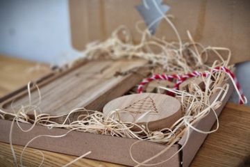 Набор деревянных аксессуаров, рождественский подарок, рождественский поднос.