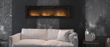 Biokominek wiszący do zabudowy Frame 1800 Biały z Szybą Simplefire