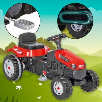 PILSAN ОГРОМНЫЙ ПЕДАЛЬНЫЙ ТРАКТОР С РУЛЕМ, ПРИЦЕПОМ И СИГНАЛОМ