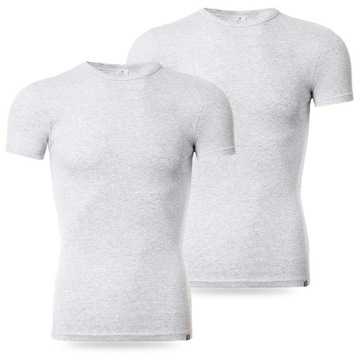 PODKOSZULKA MĘSKA BAWEŁNIANA SZARA DOPASOWANA KOSZULKA BAWEŁNA MORAJ M 2pak
