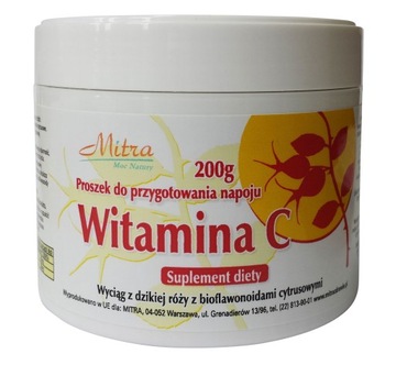 Witamina C z dzikiej róży 200g z bioflawonoidami