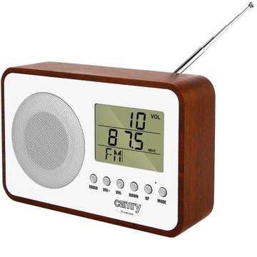 RADIO KUCHENNE Radio Budowlane Przenośne FM na Baterie USB Zegar Budzik LCD