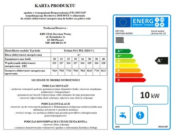 KOCIOŁ PIEC TECHNIX-PEL PLESZEW Z PODAJNIKIEM NA PELLET 10KW 5 KLASA PRAWY