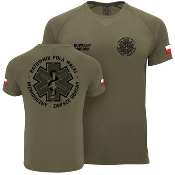 Koszulka Techniczna RATOWNIK MEDYCZNY POLA WALKI T-shirt Termoaktywny khaki