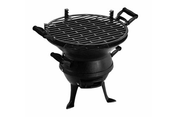 GRILL OGRODOWY WĘGLOWY ŻELIWNY RUSZT 35 CM BECZKA